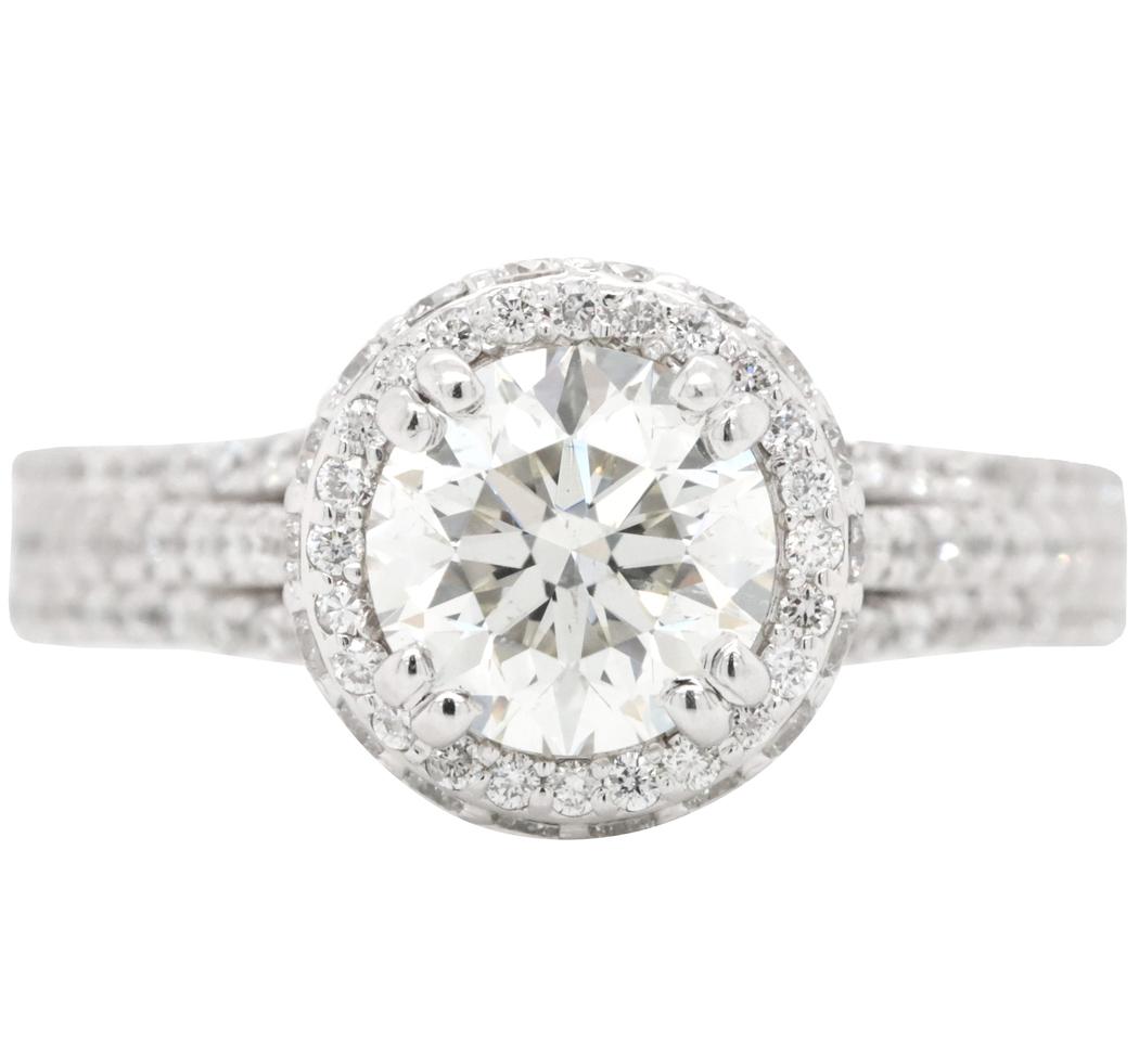 Round Triple Halo Diamond Engagement Ring